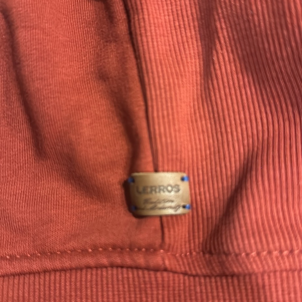 Lerros brick maroon zip up sweater with front pockets & emblem by front top XL - Picture 8 of 10